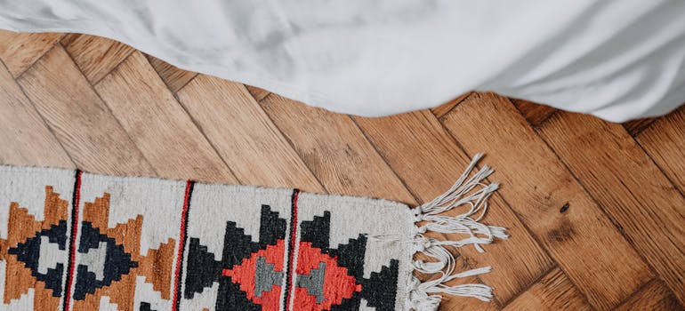 A rug on the floor.