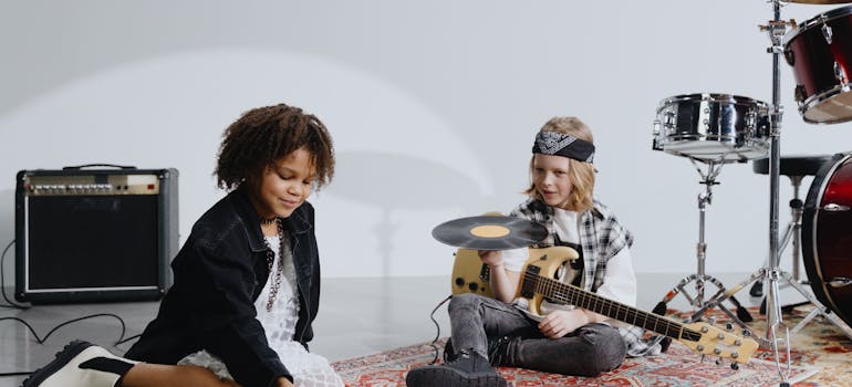 Kids playing music.
