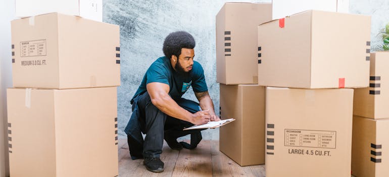 Professional movers moving office supplies to Sudbury.