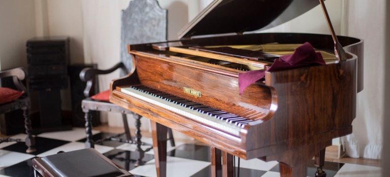 A vintage piano.