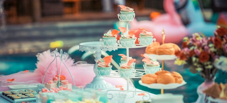 Snacks on a table.