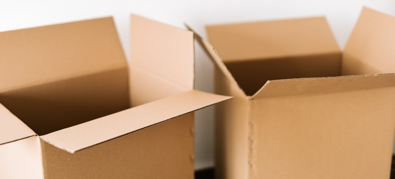 Cardboard boxes.