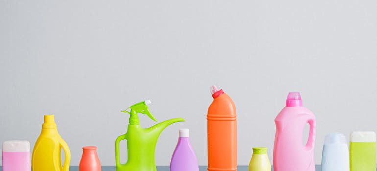 Various cleaning supplies.