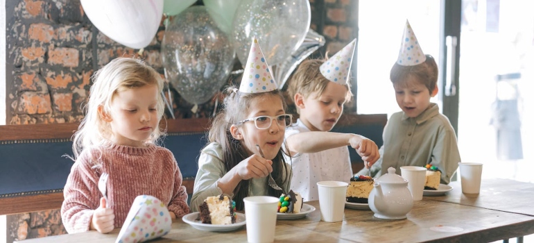 Kids having fun at a party.