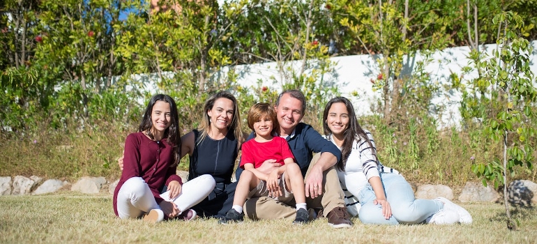 happy family outdoors
