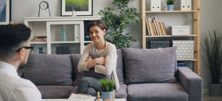 woman talking about how can moving to a new home help your recovery journey