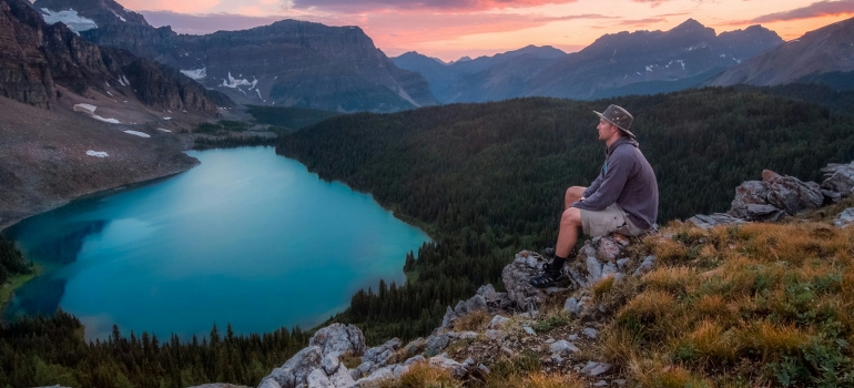 man hiking