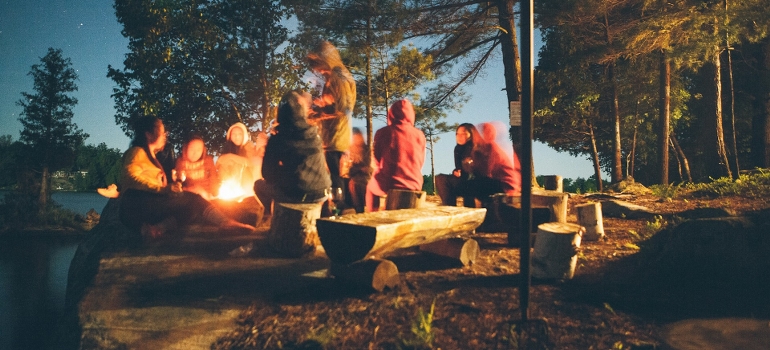 kids around bone fire
