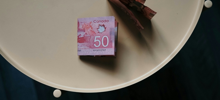 money on a table