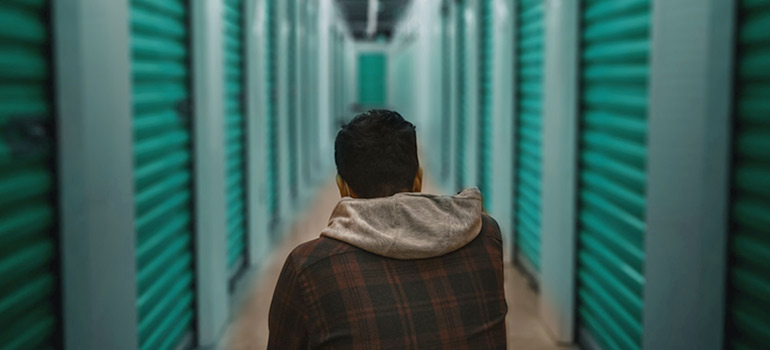 man in storage