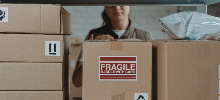 boxes in storage