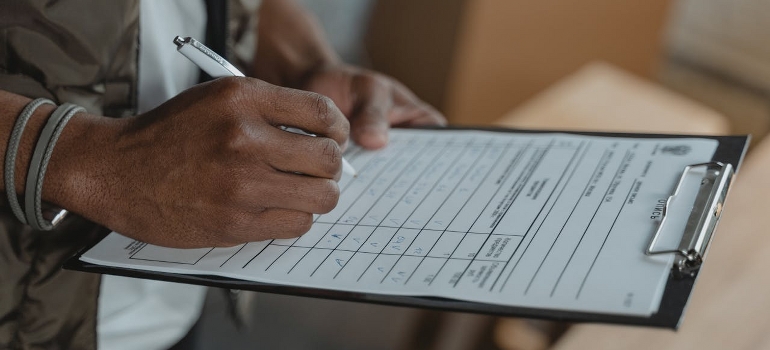 filling a form
