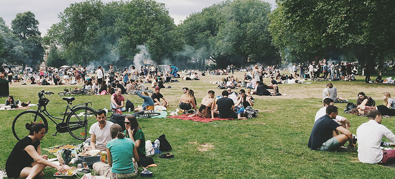 people in a park