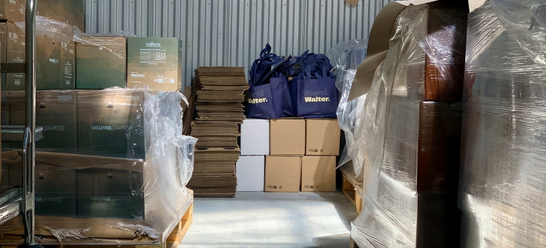 boxes in storage