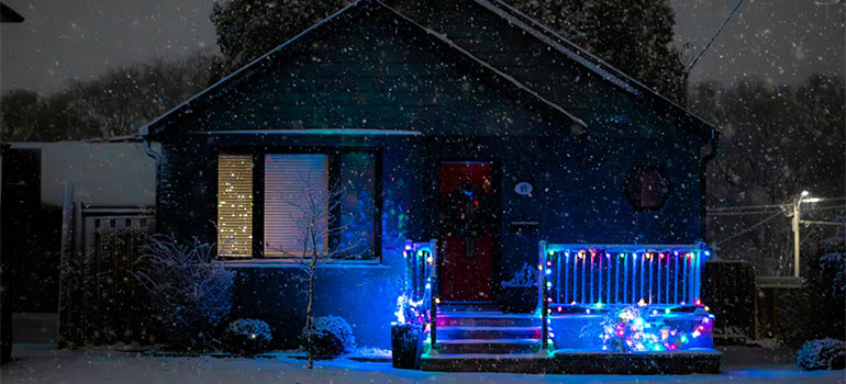 house in the snow