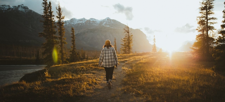 woman hiking