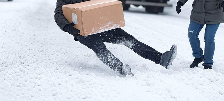 falling in the snow